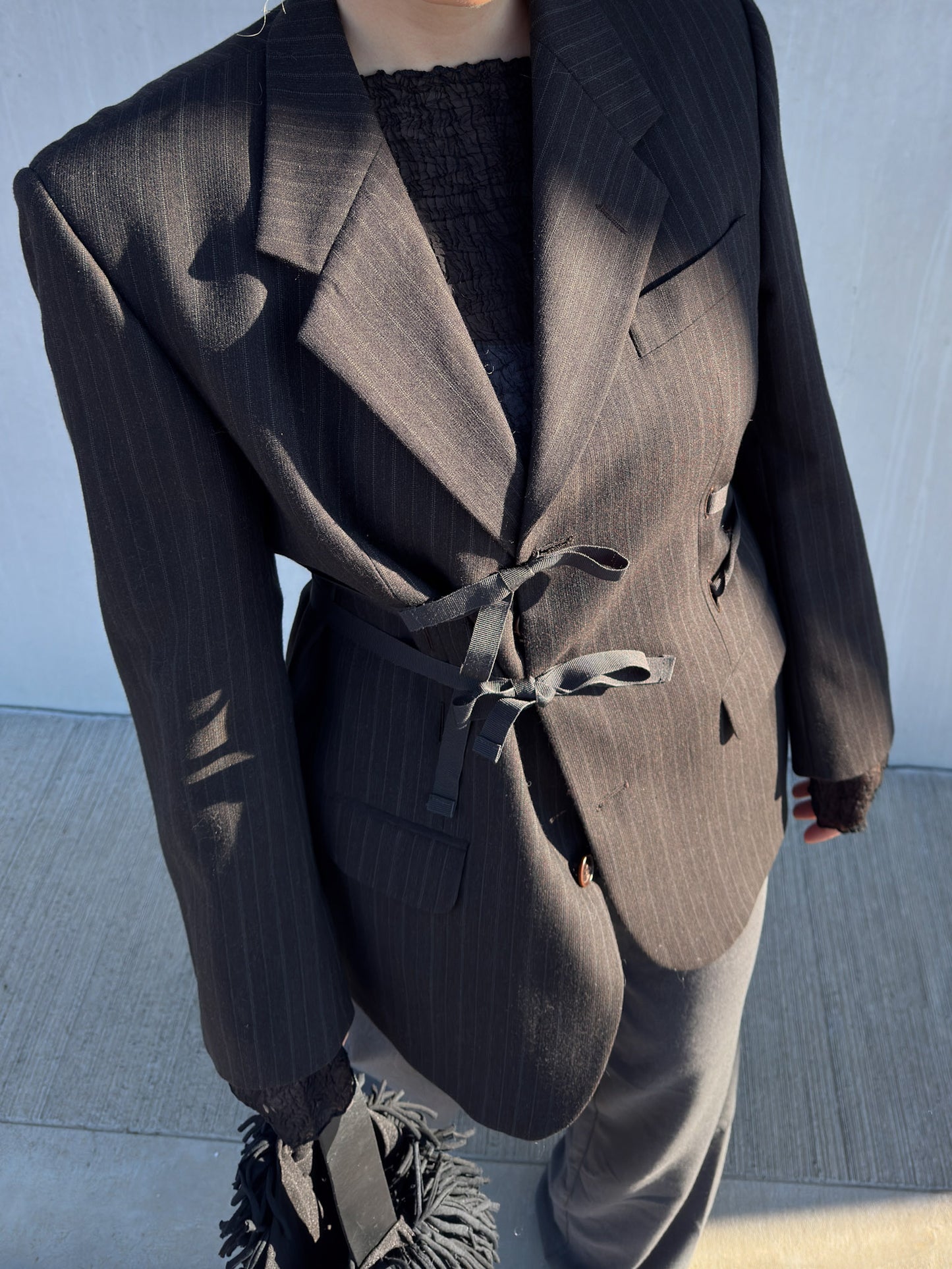 Brando grey pinstriped wool (Vittorio Lorini)