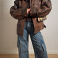 Real leather distressed jacket