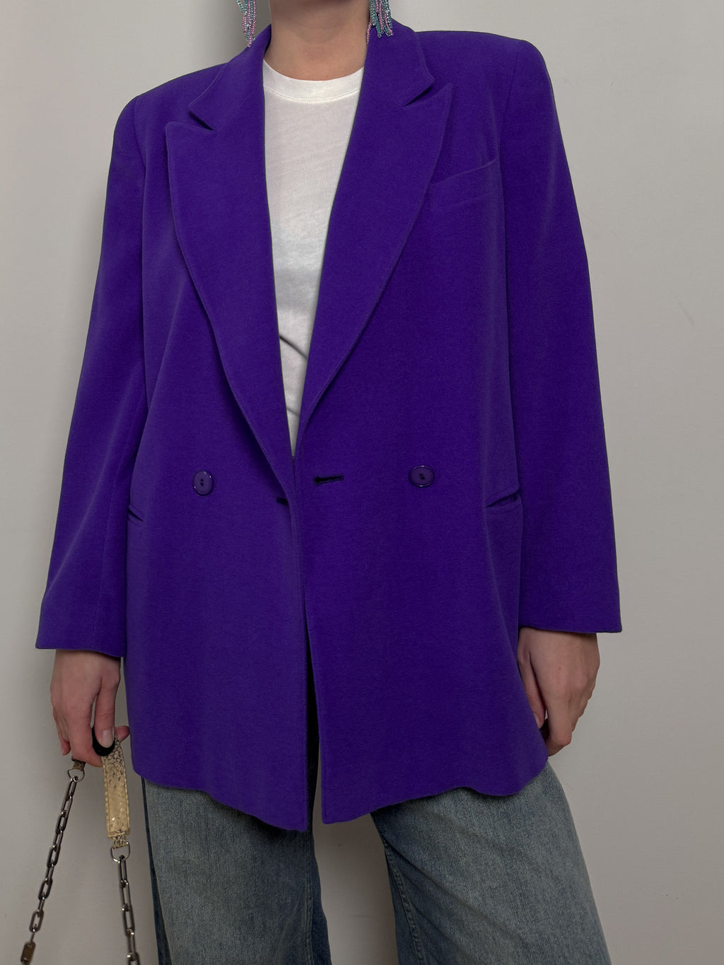 Piacenza pure wool purple blazer