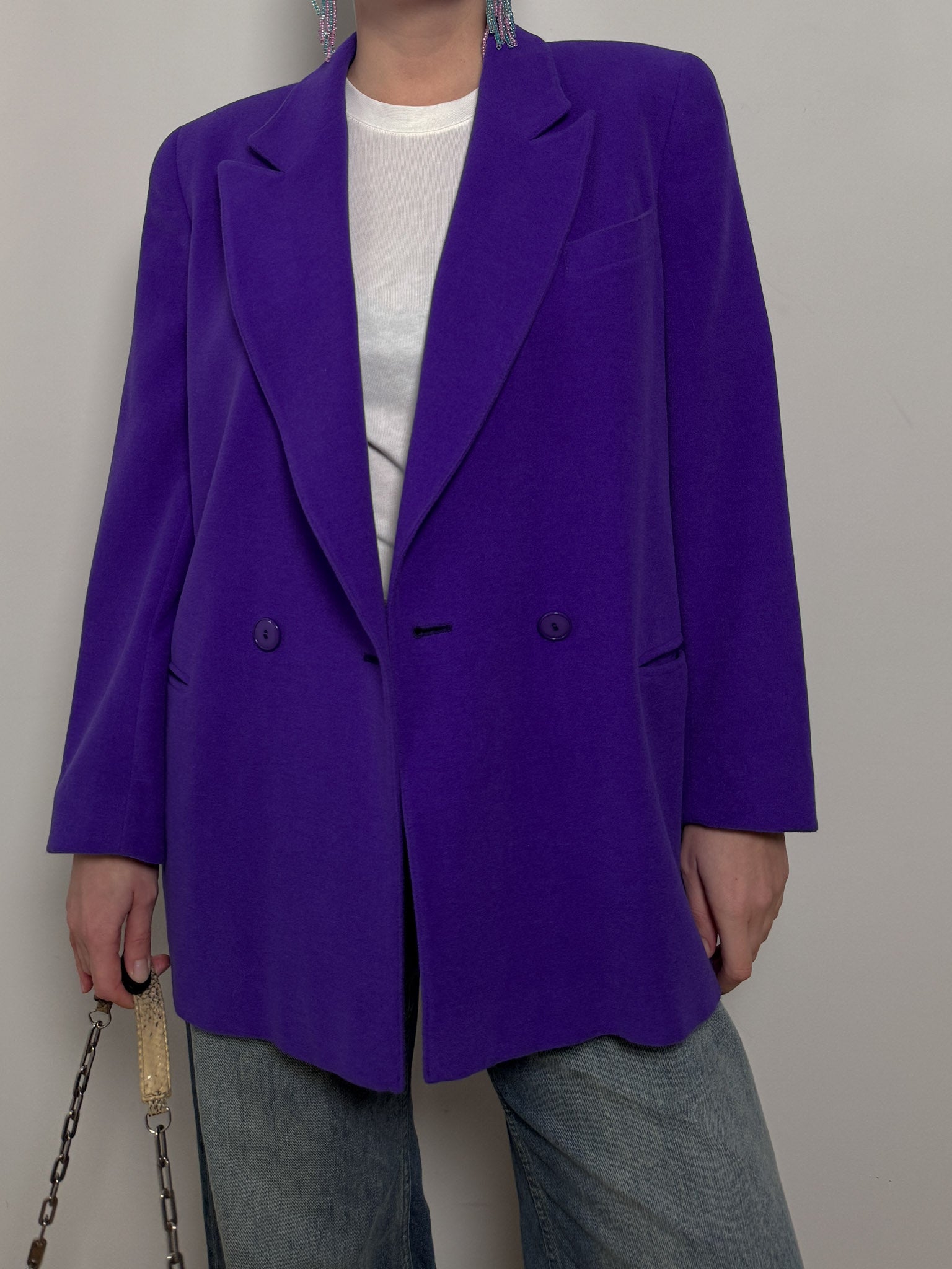 Piacenza pure wool purple blazer