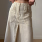 Pure linen ivory trouser skirt