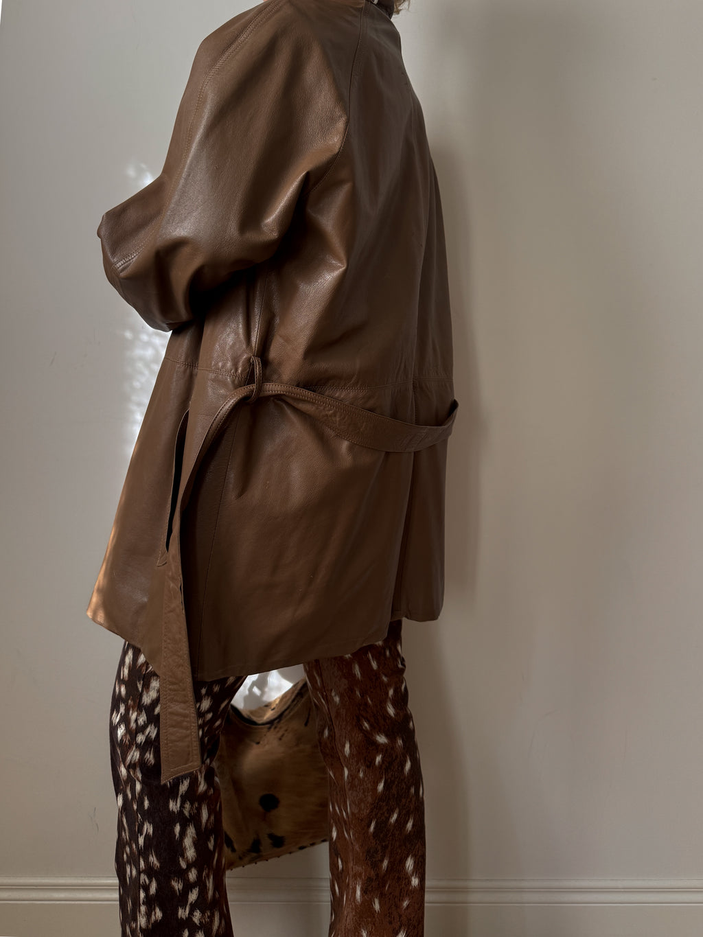 Real leather cognac jacket