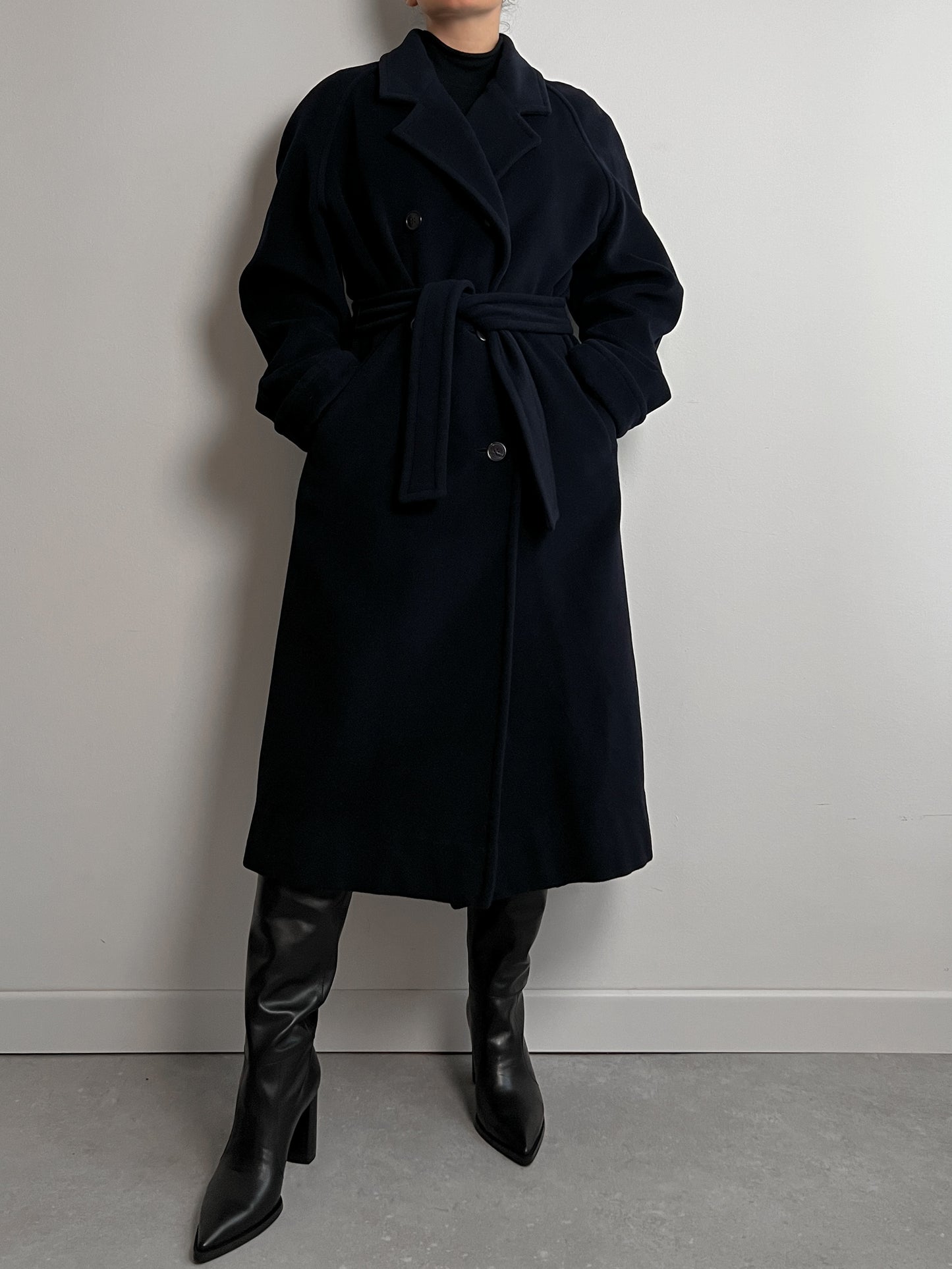 Pure wool blue long coat