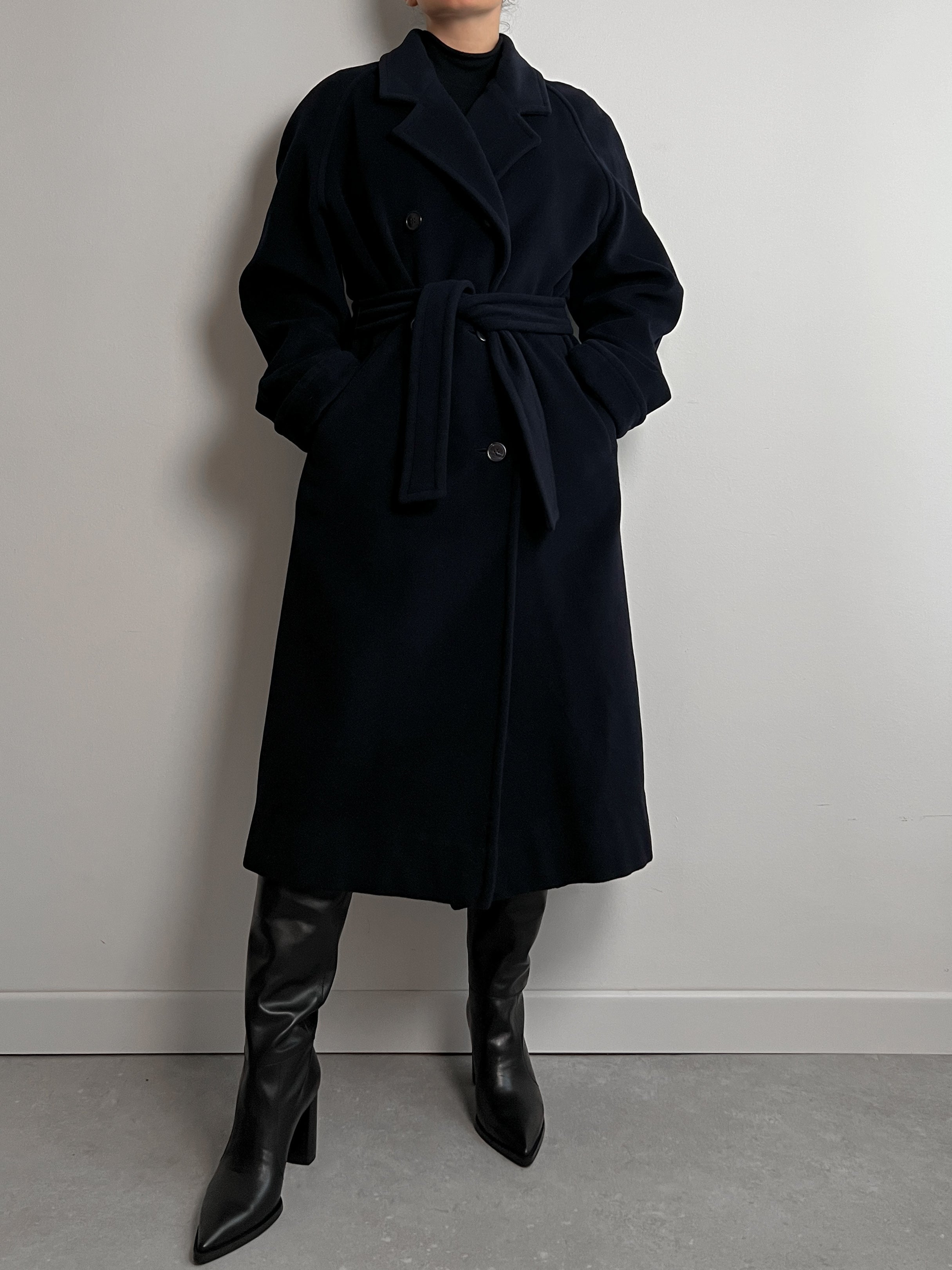 Pure wool blue long coat