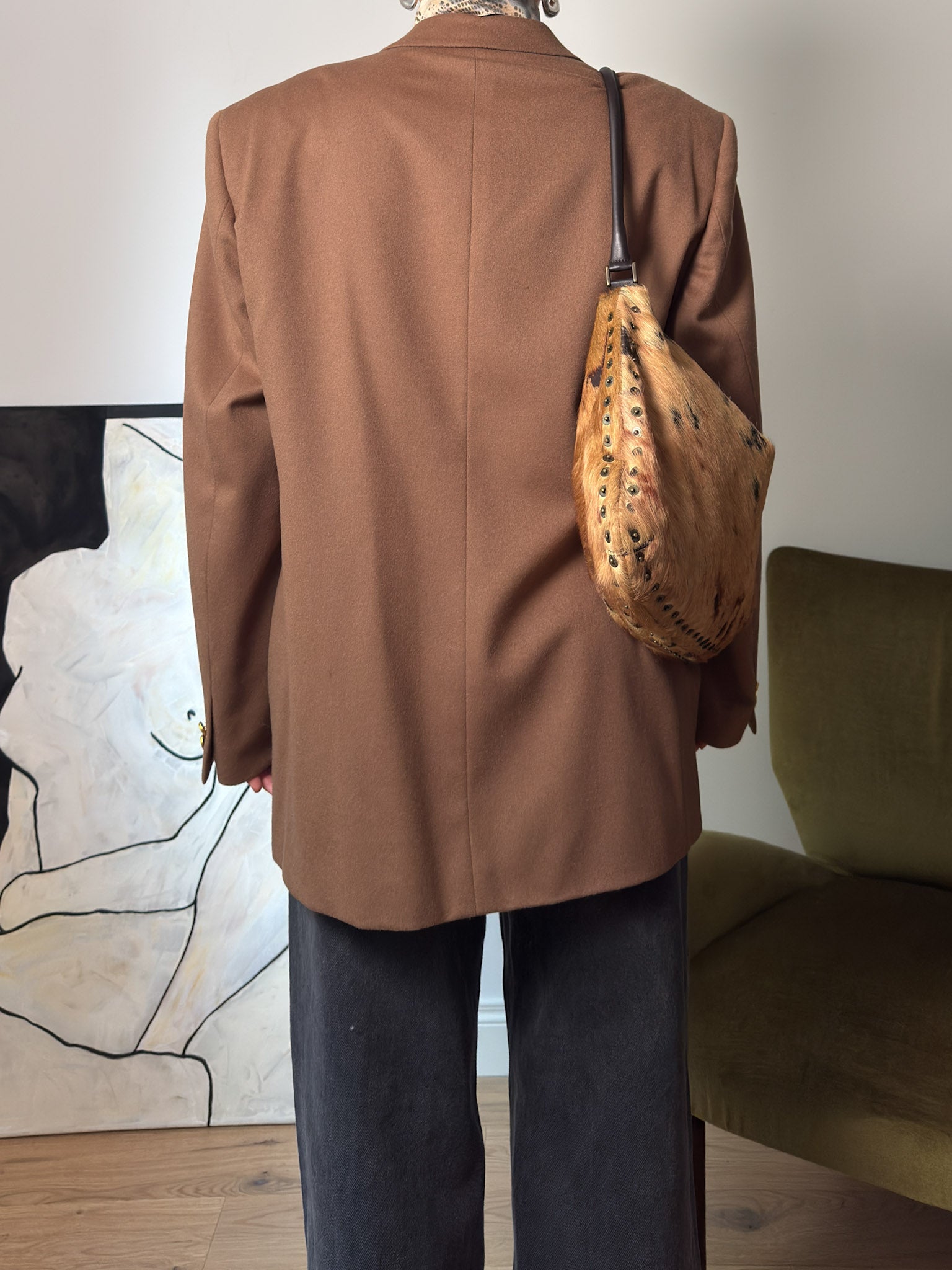 Lebole wool and cashmere camel blazer