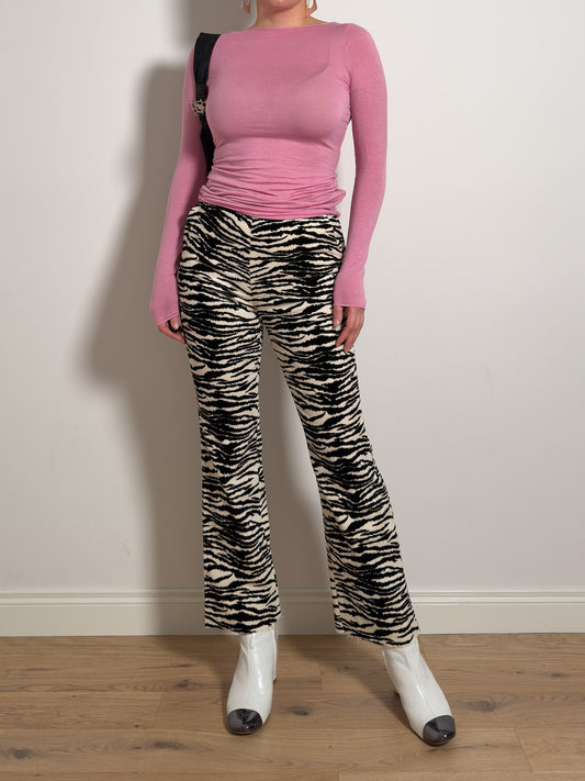 Velvet animalier pants