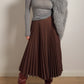 Pure virgin wool rust pleated skirt