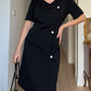Pure wool black dress