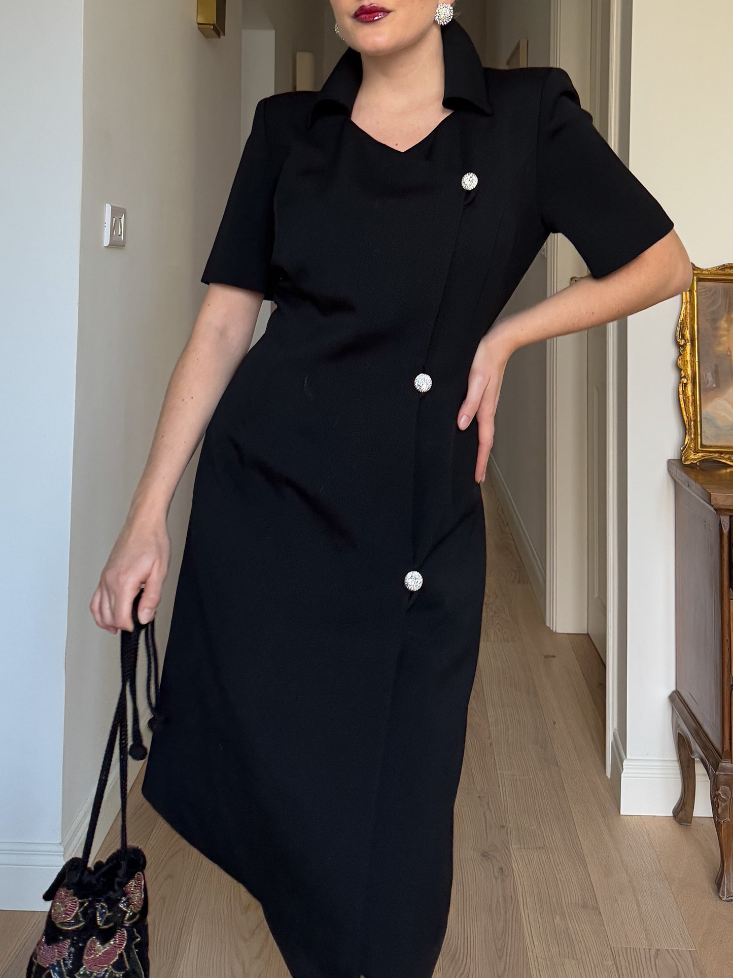 Pure wool black dress