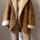 Real shearling caramel coat