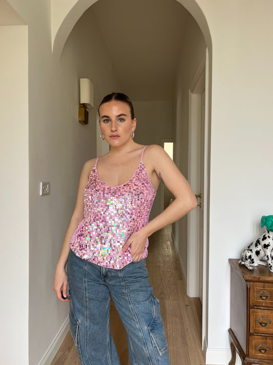 Sequins pink top