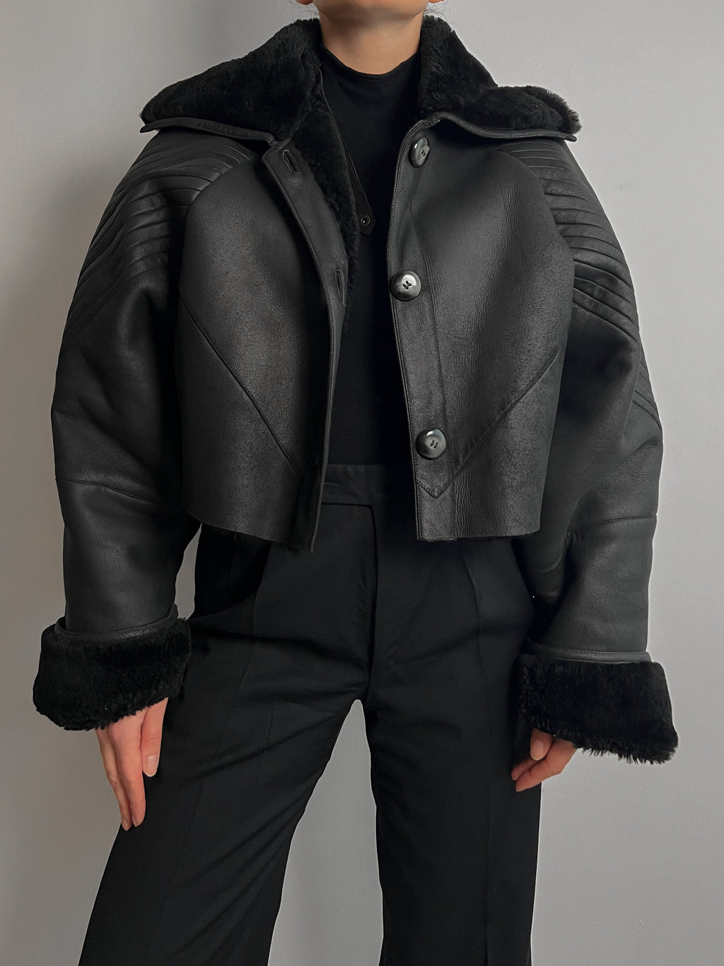 Renewed black original Shearling