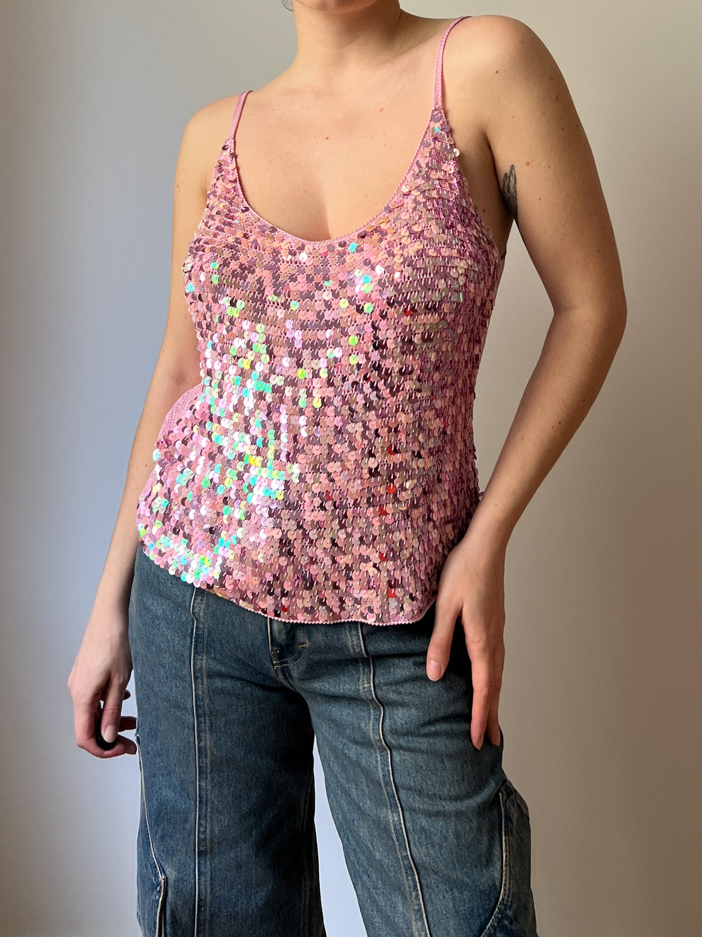 Sequins pink top