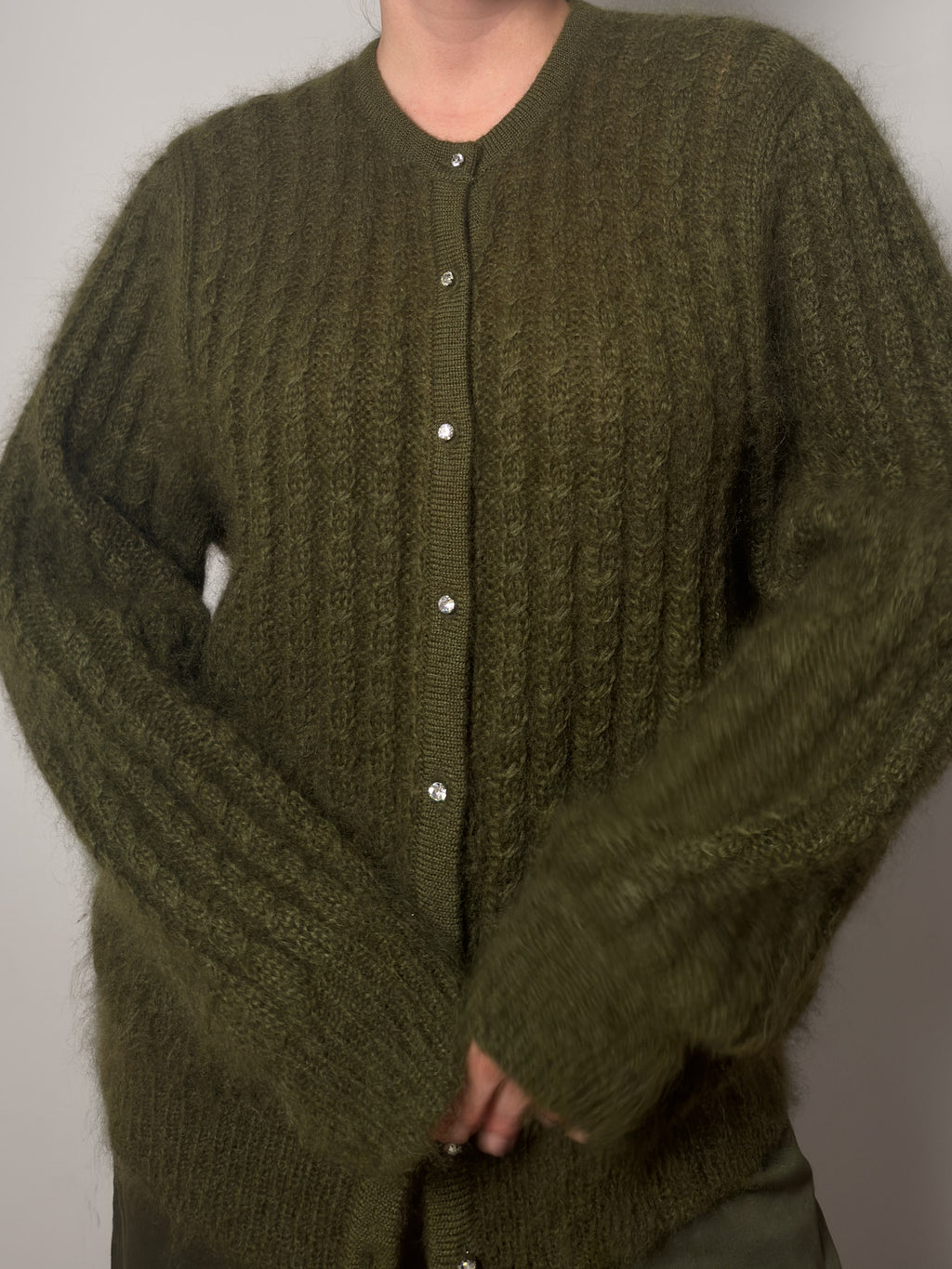 Super kid mohair grey cardigan