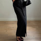Pinstriped black skirt