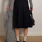 Pure virgin wool black pleated skirt