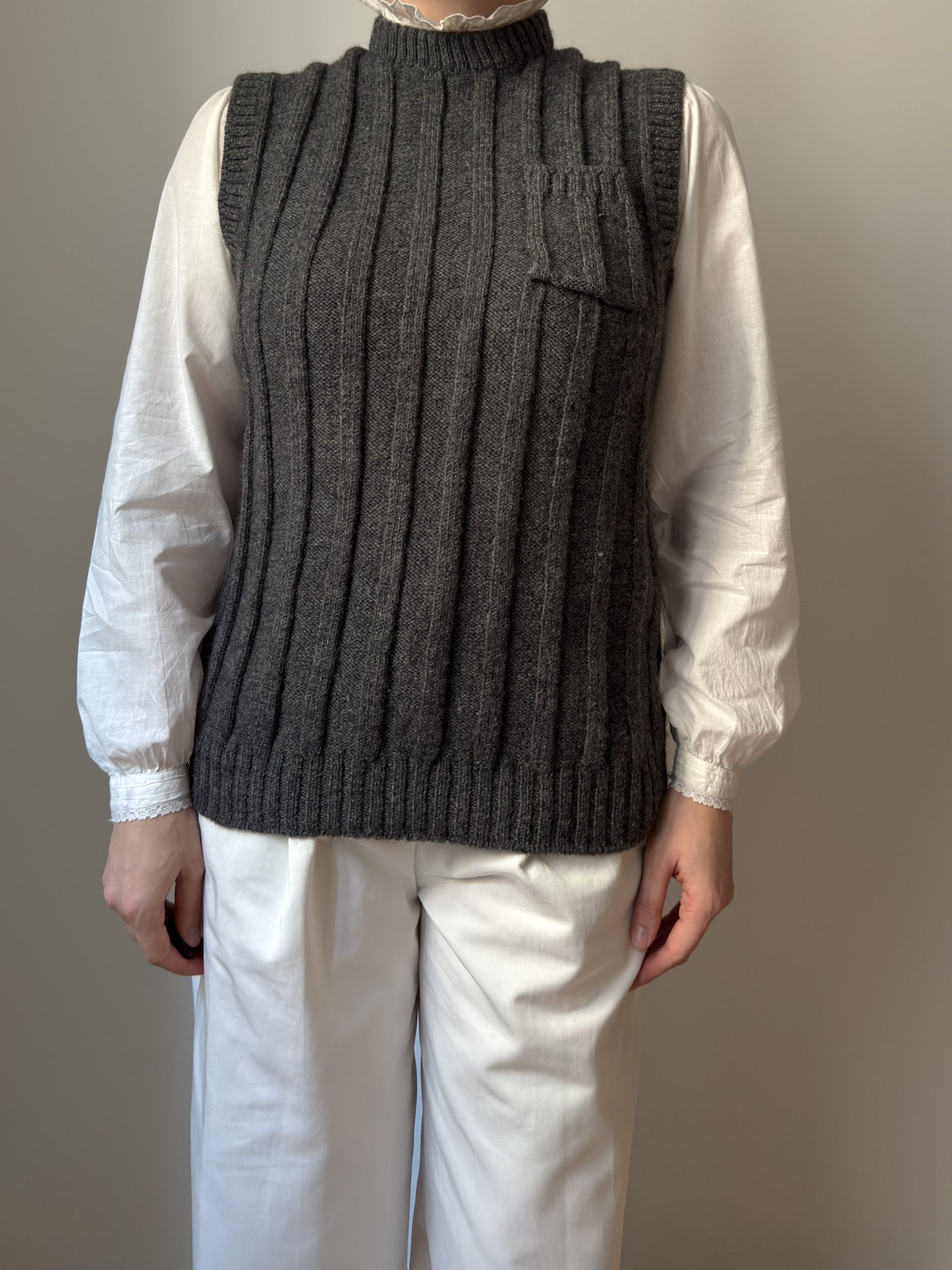 Pure wool grey vest