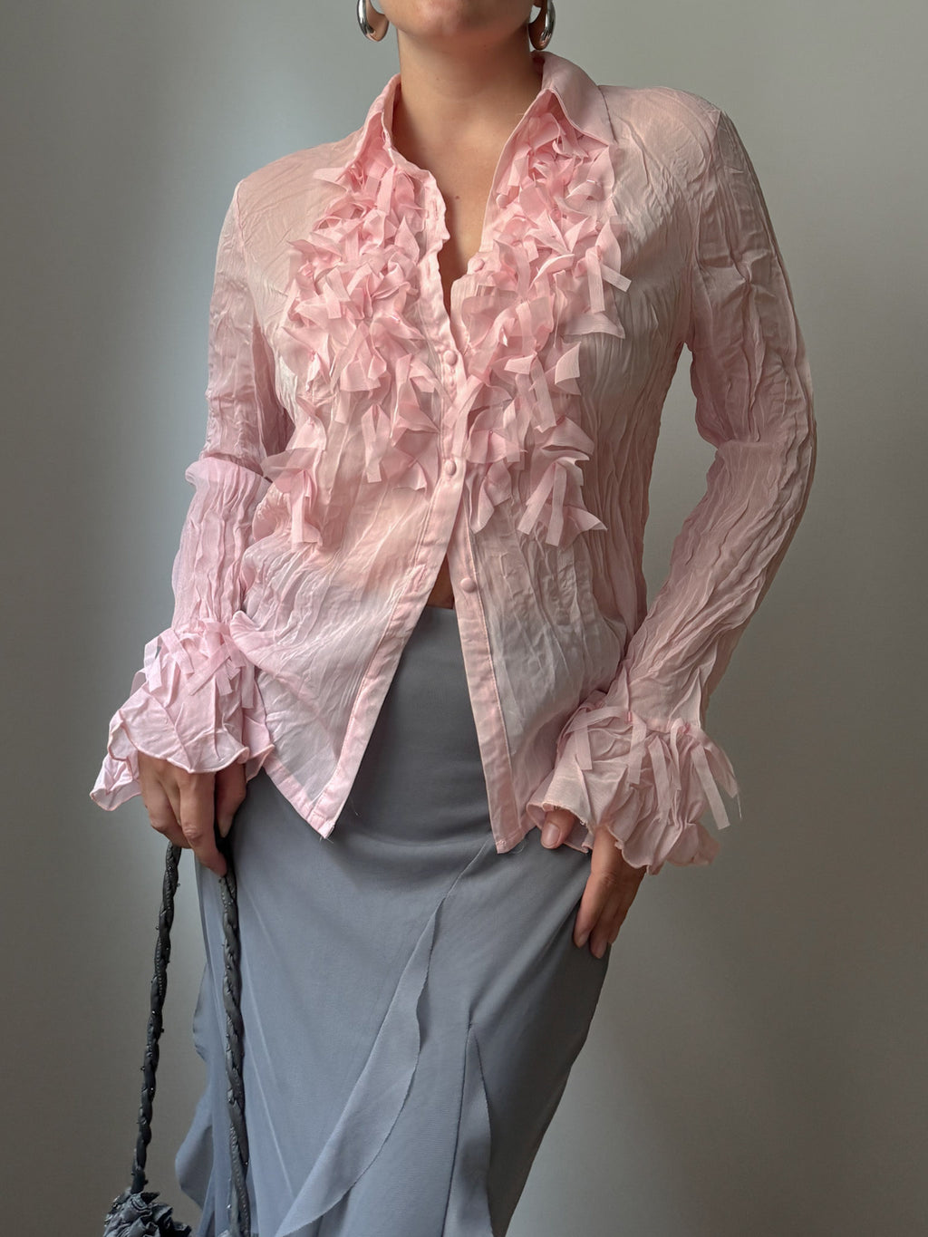 Viscose blend pink shirt
