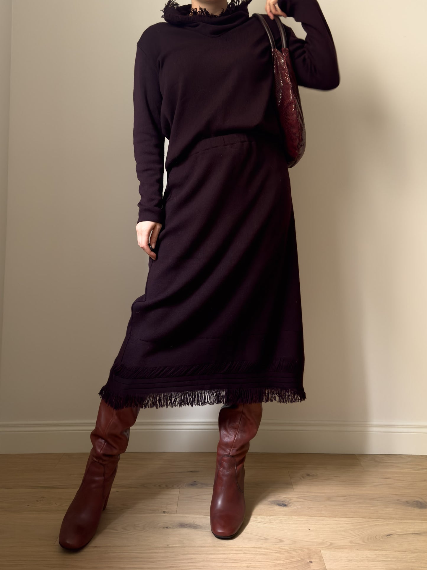 Pure virgin wool burgundi set