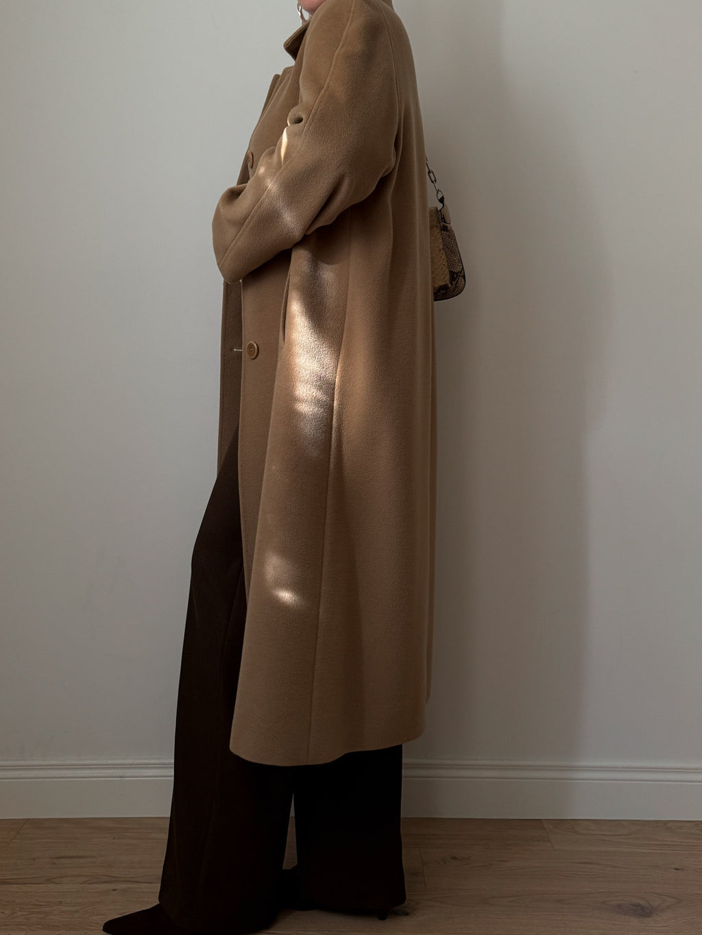 Pure wool camel long coat