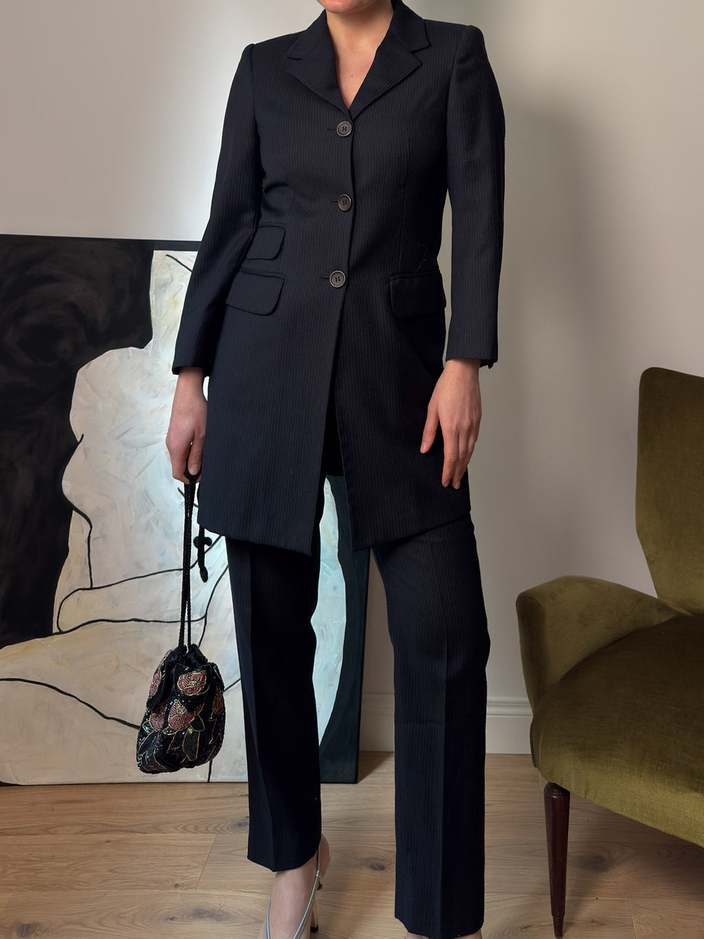 Pure virgin wool blue suit
