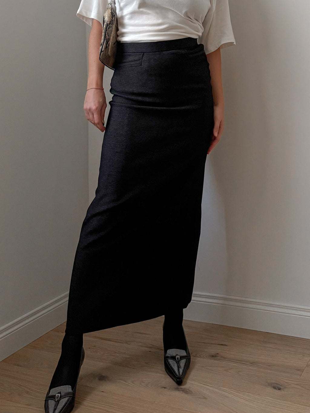 Anthracite longuette skirt