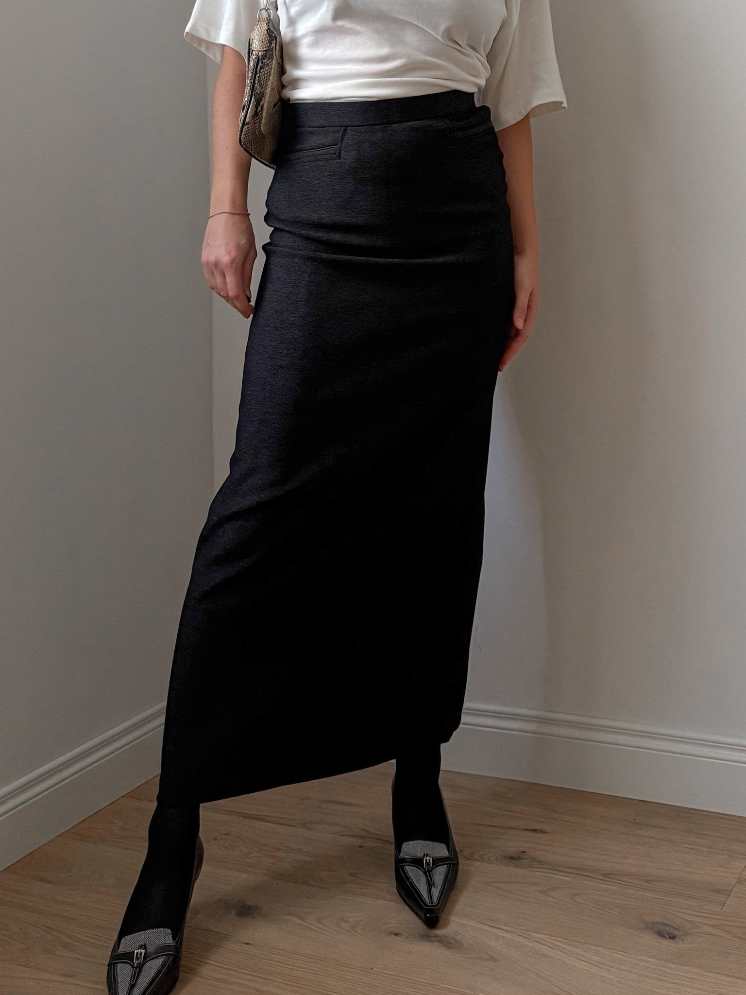 Anthracite longuette skirt