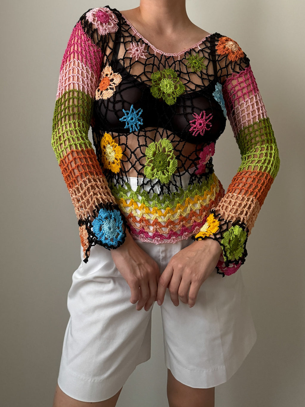 Crochet floral top