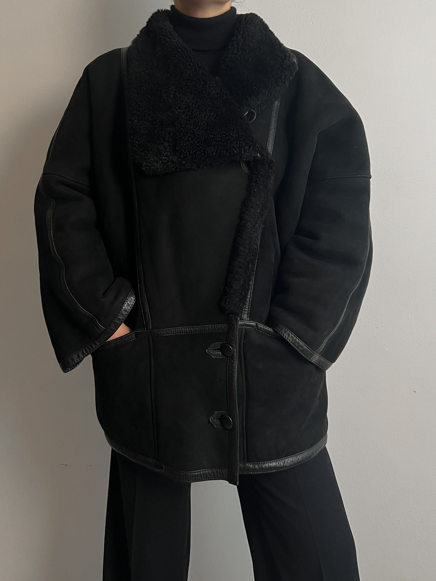 Vintage black Shearling coat