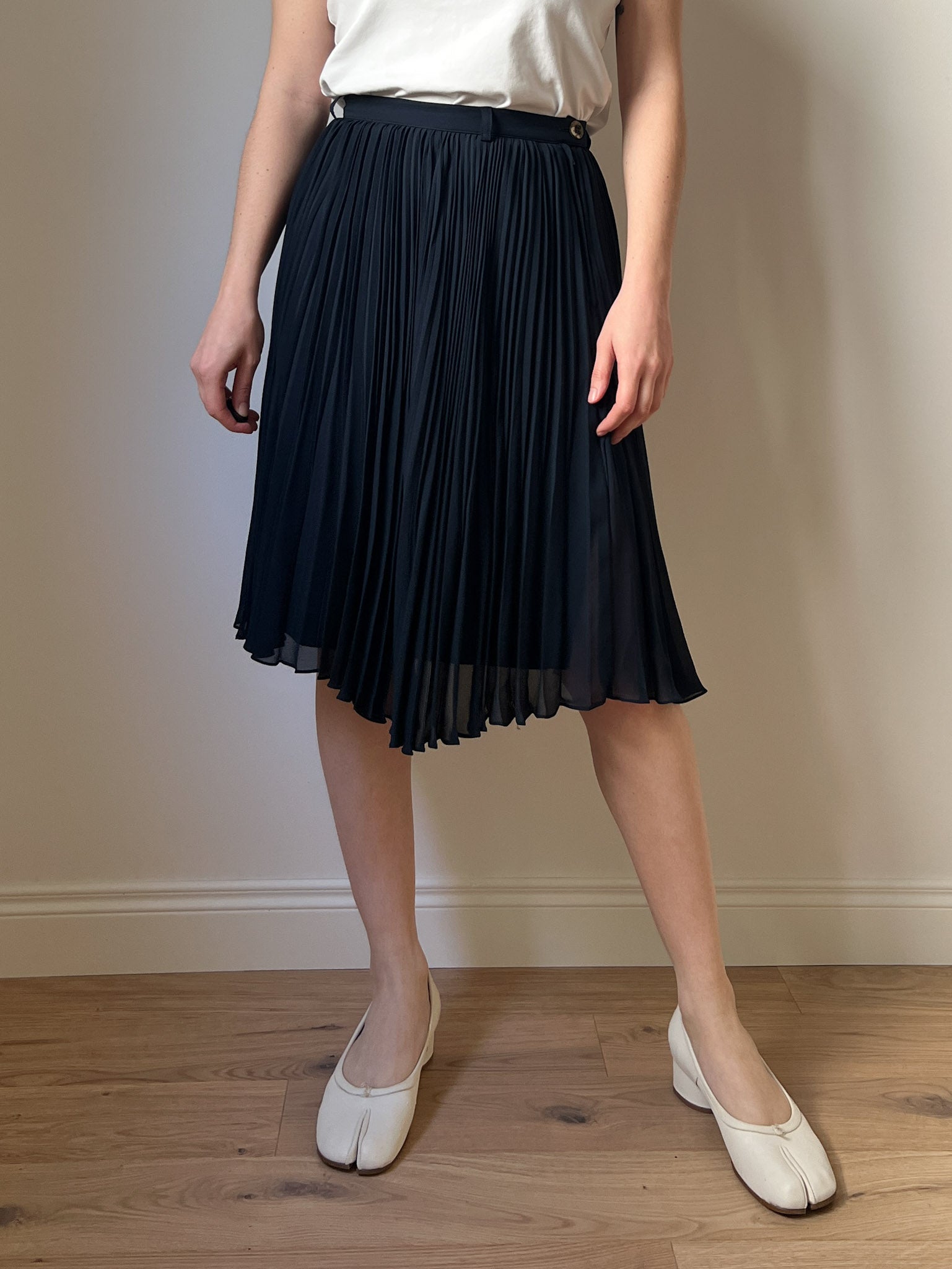 Aspesi pure silk blue skirt