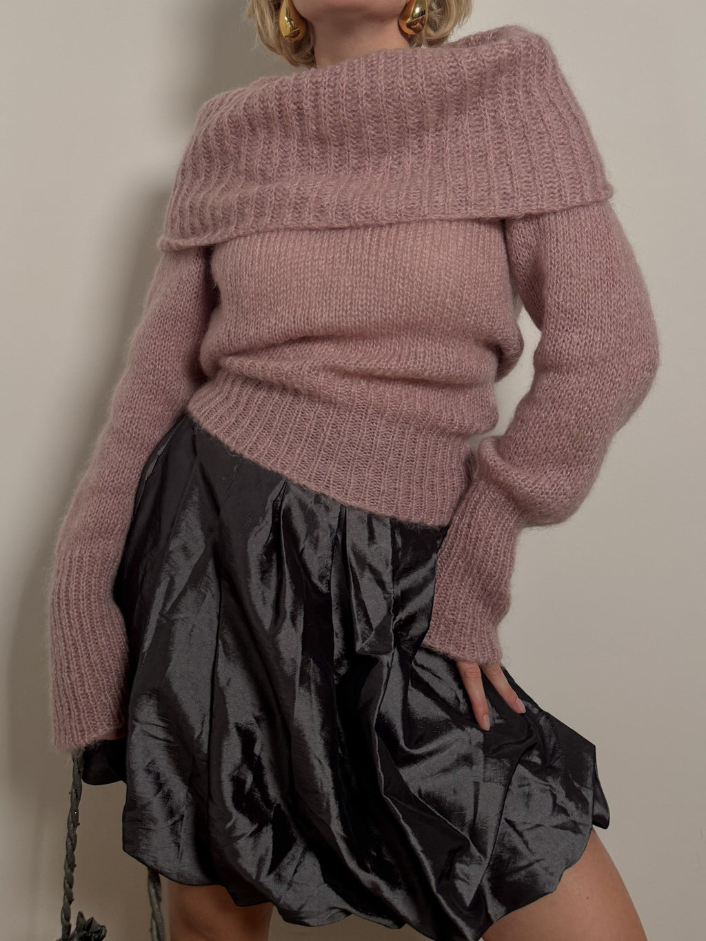 Mohair and wool pink pull