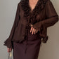 Silk ad viscose chocolate blouse