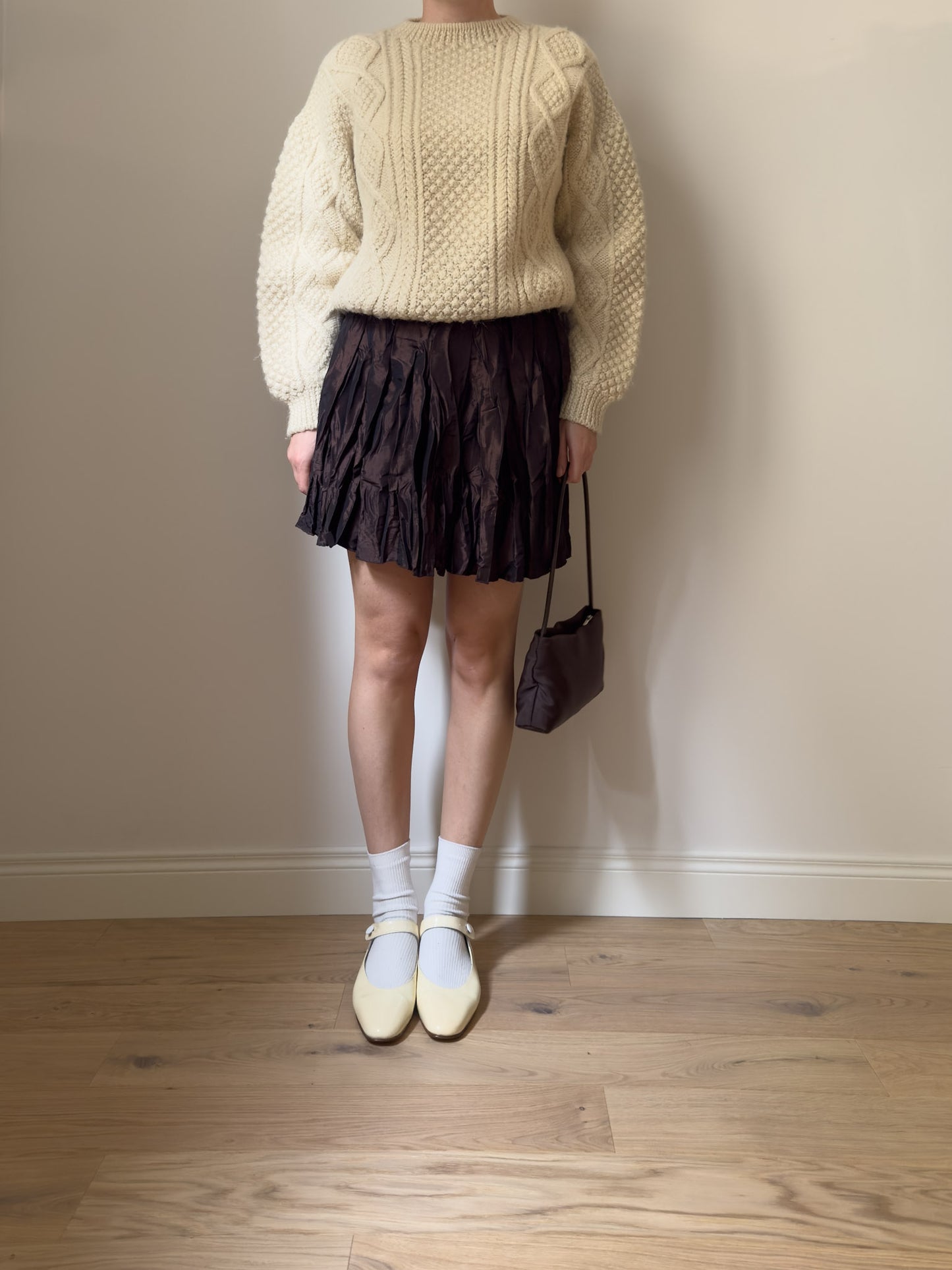 Froissé brown skirt