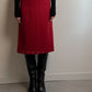 Pure wool pleated red skirt