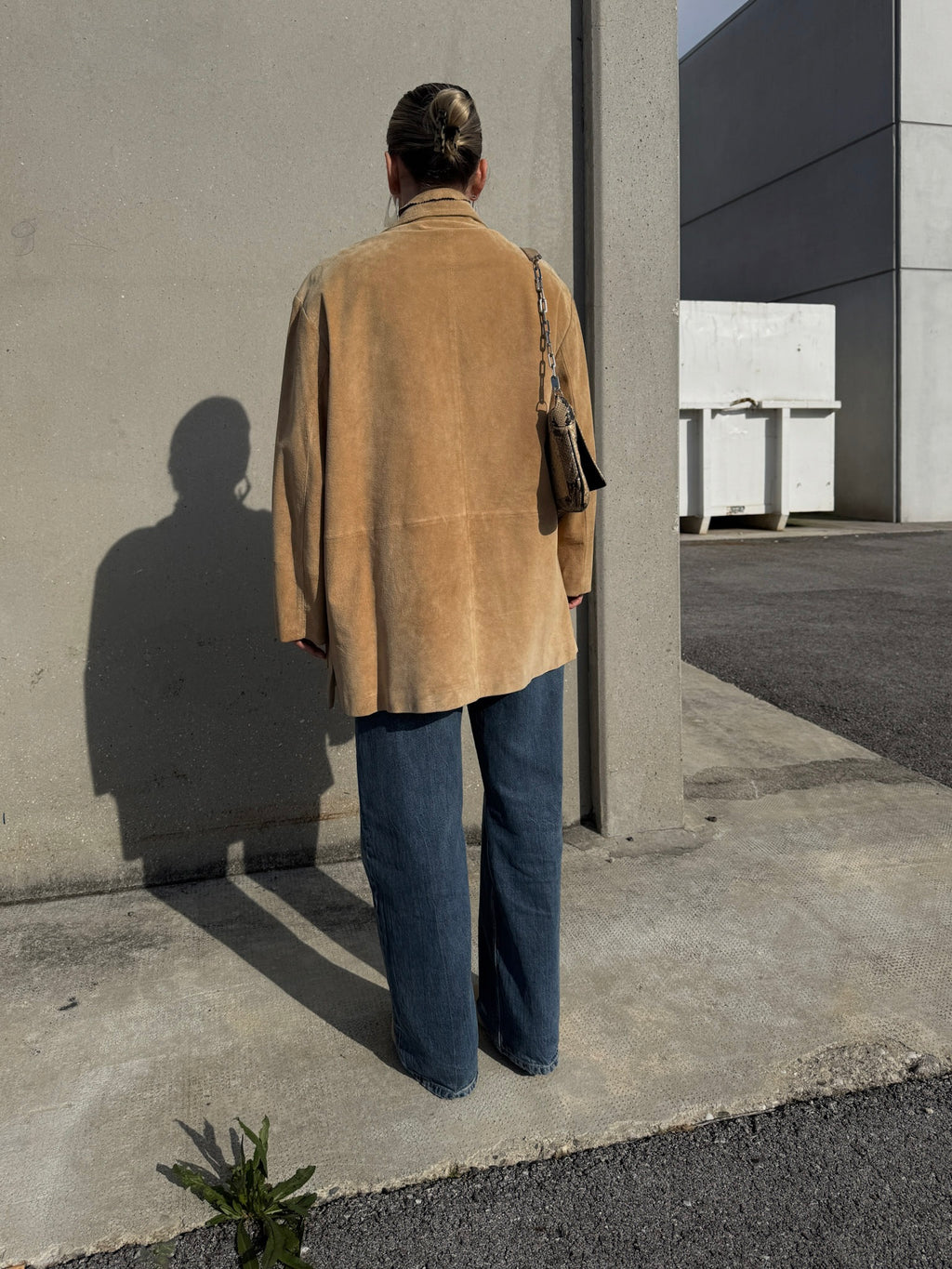 Real suede camel jacket