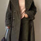 Wool and mohair olive coat