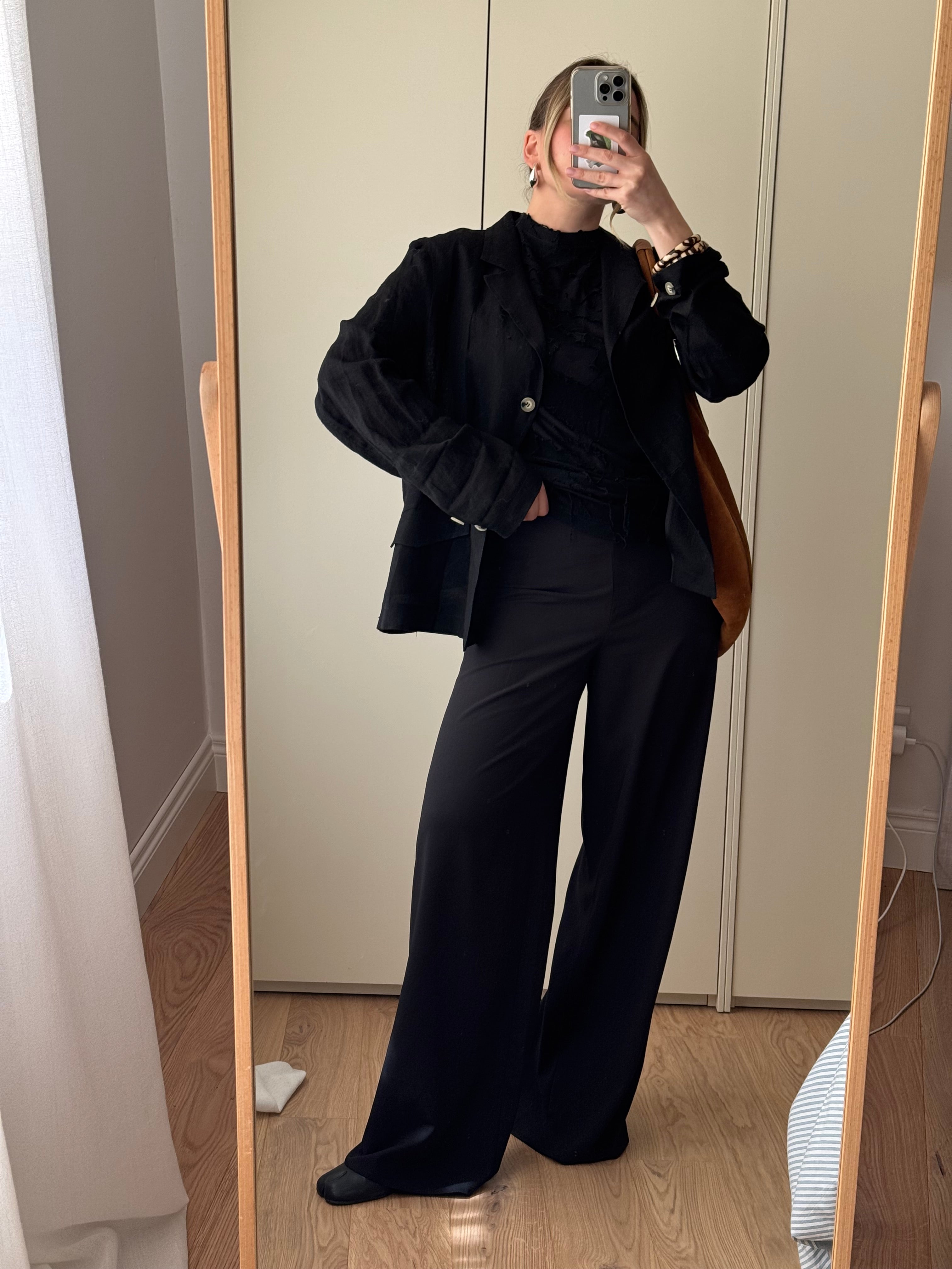 Pure linen black jacket