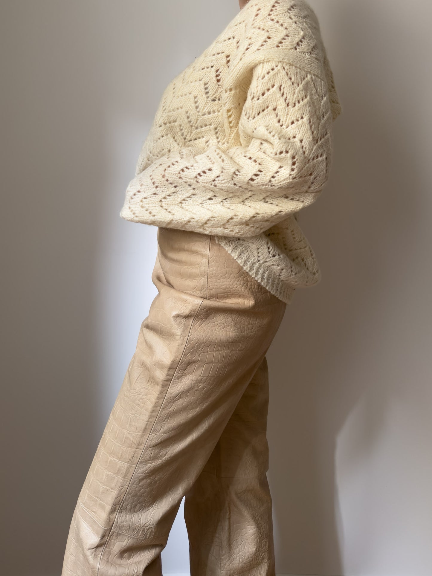 Pure wool embroidered ivory cardigan