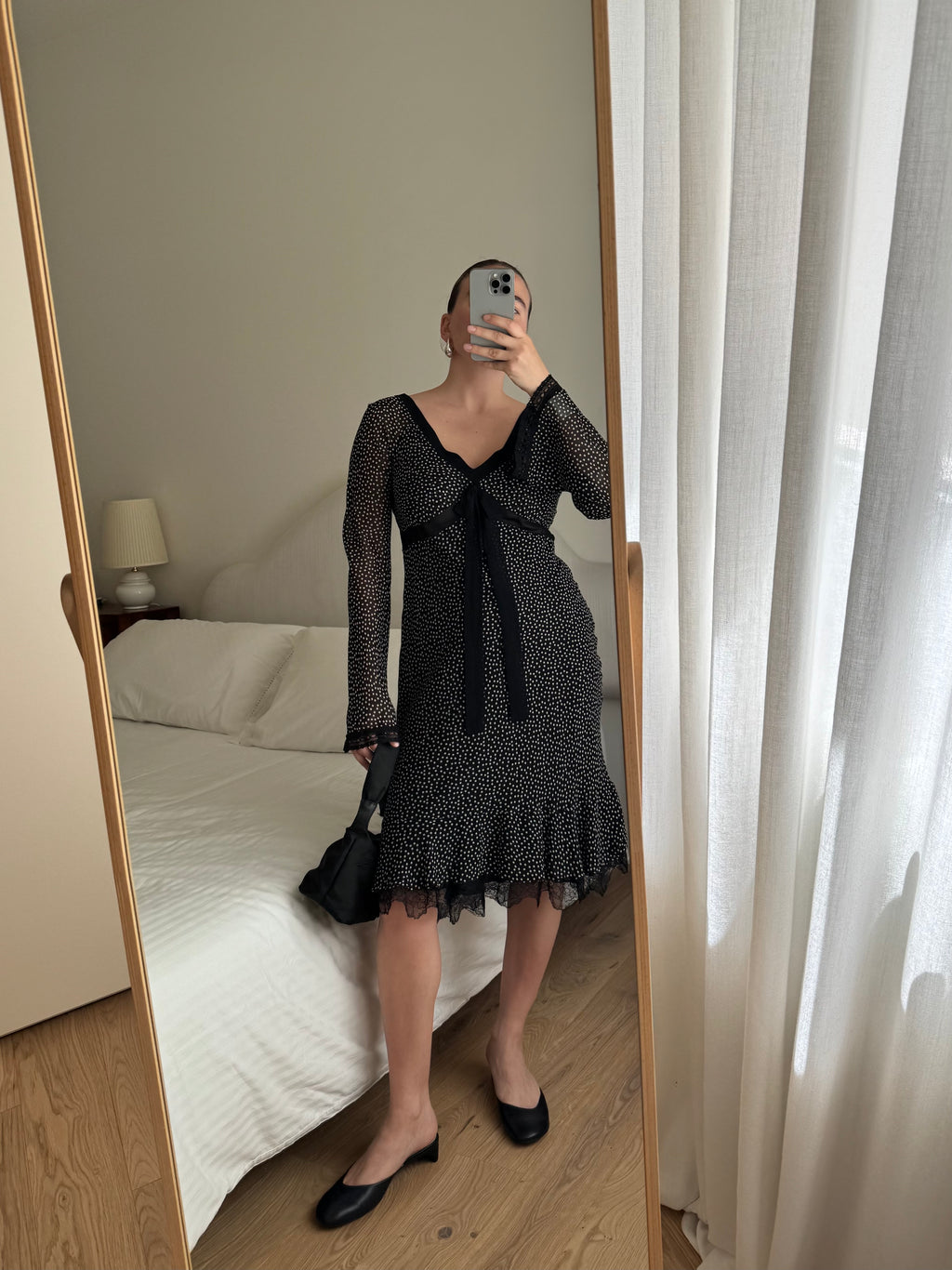 Pure silk pois dress