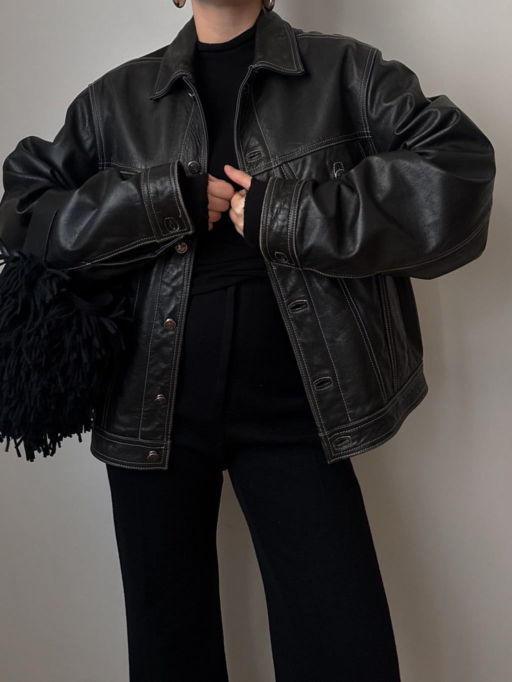 Real leather black jacket