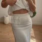 Pure linen white skirt