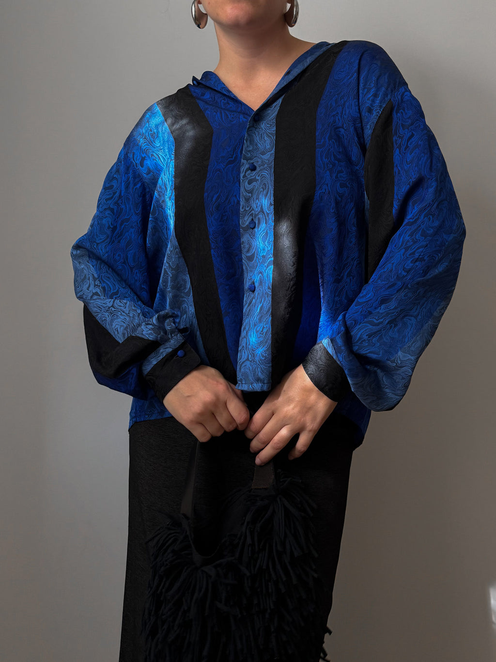 Pure silk blue shirt