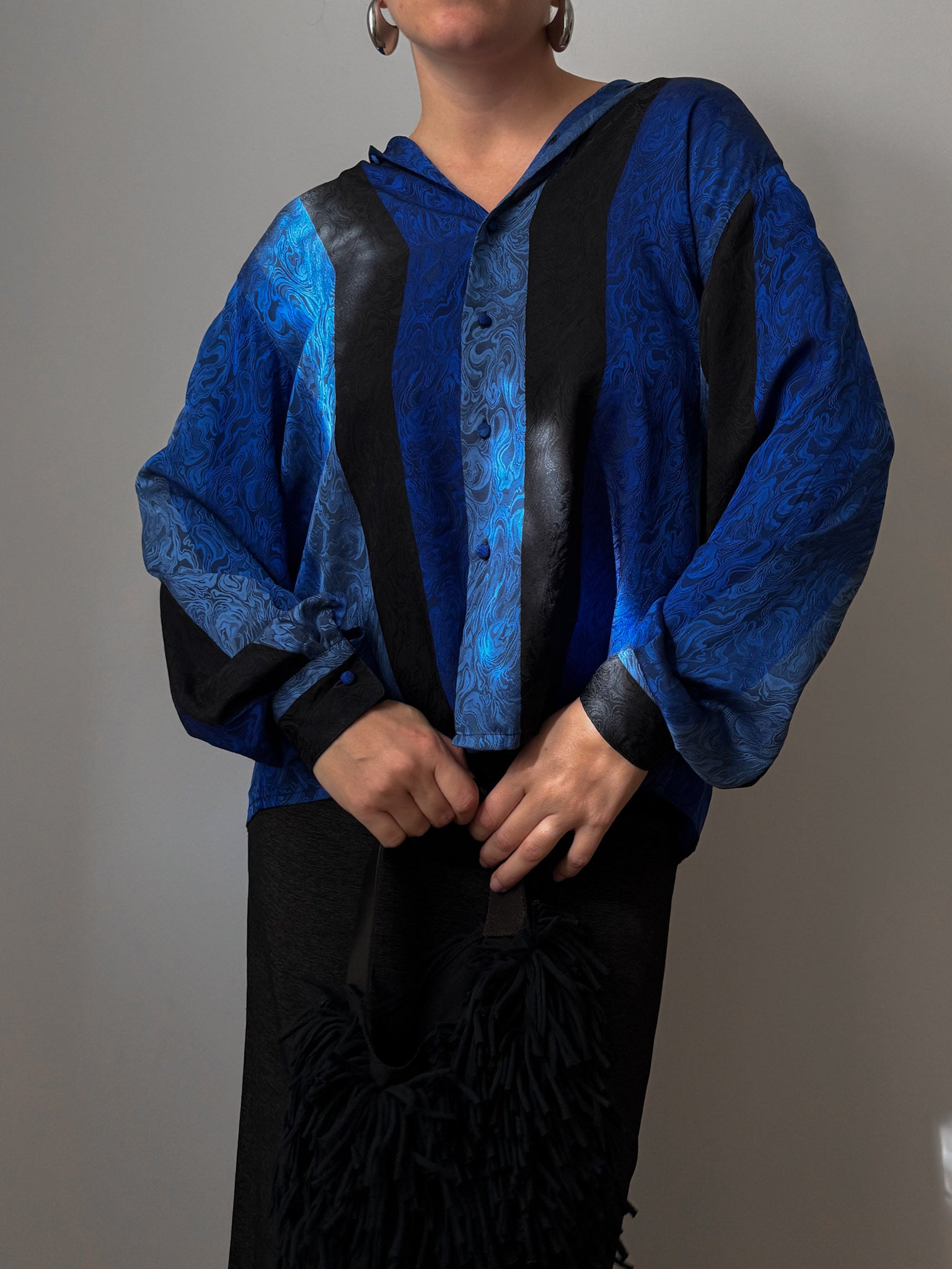 Pure silk blue shirt
