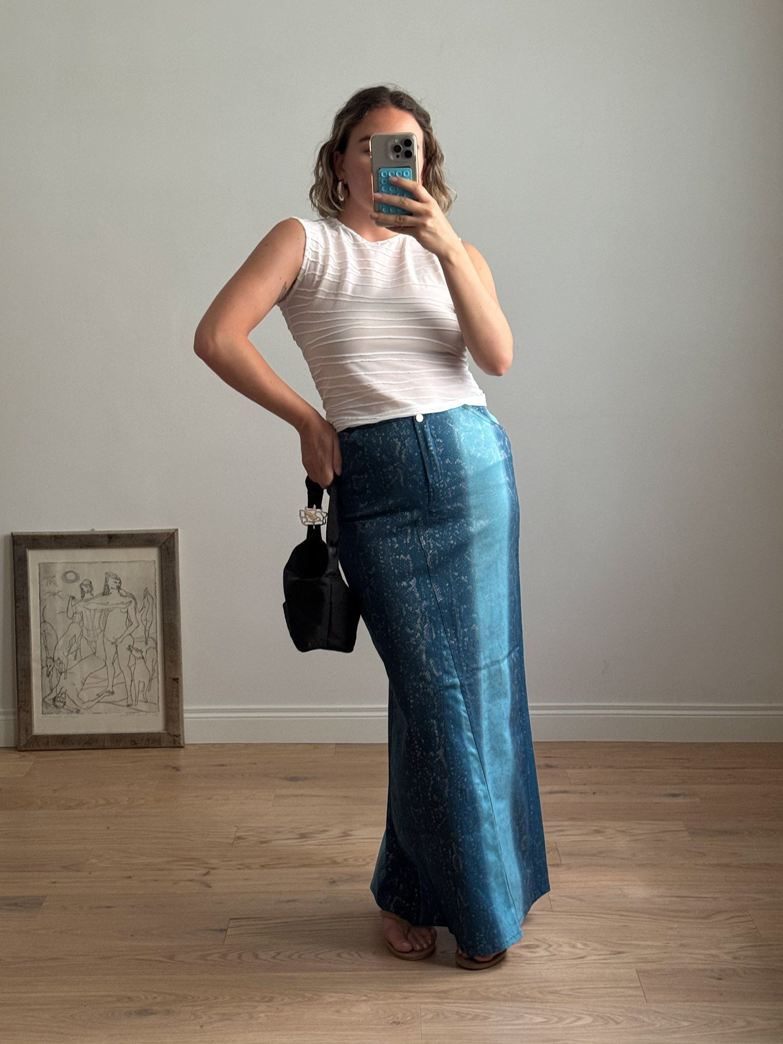 Denim animalier skirt