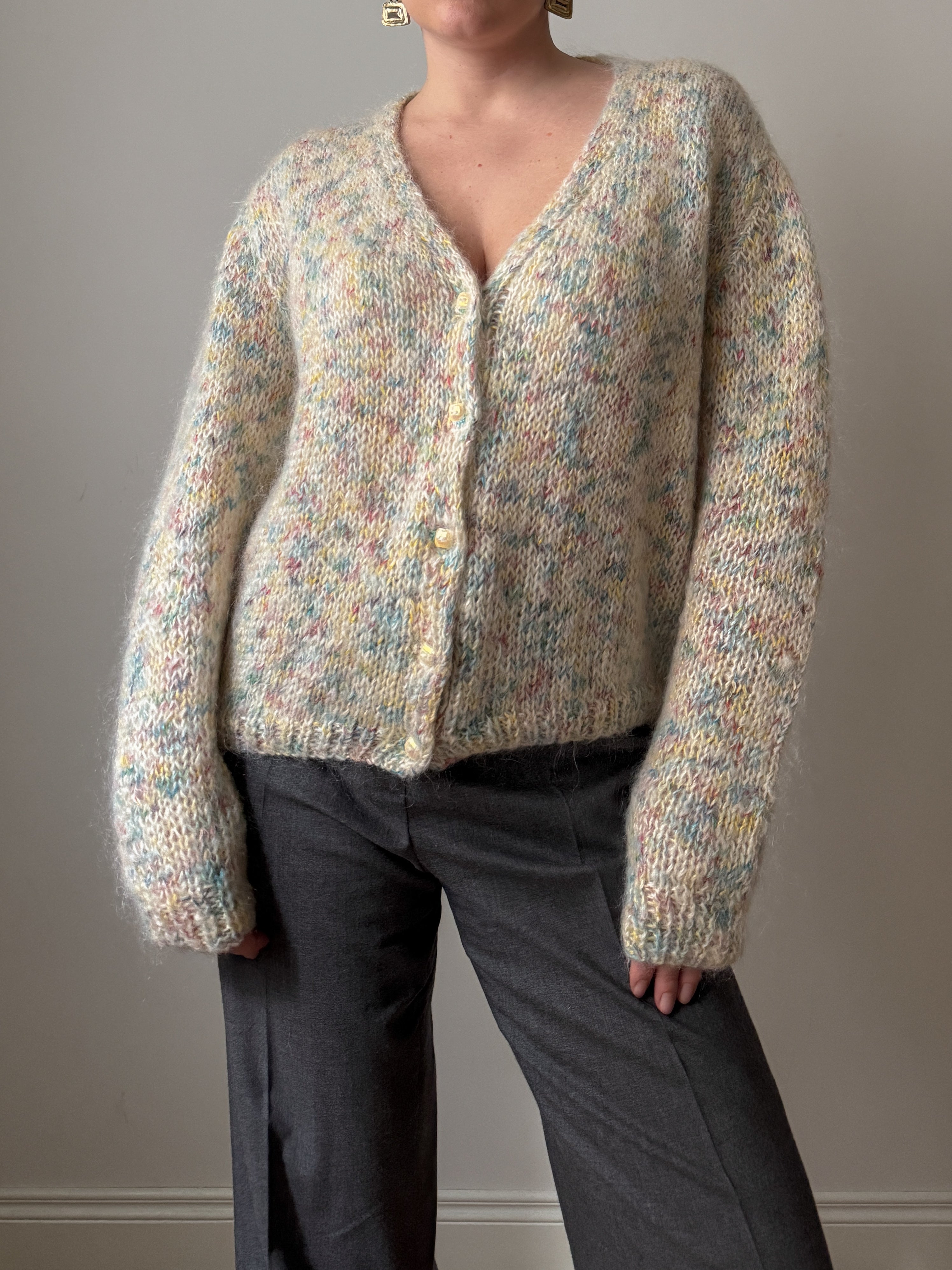 Pure wool embroidered cardigan