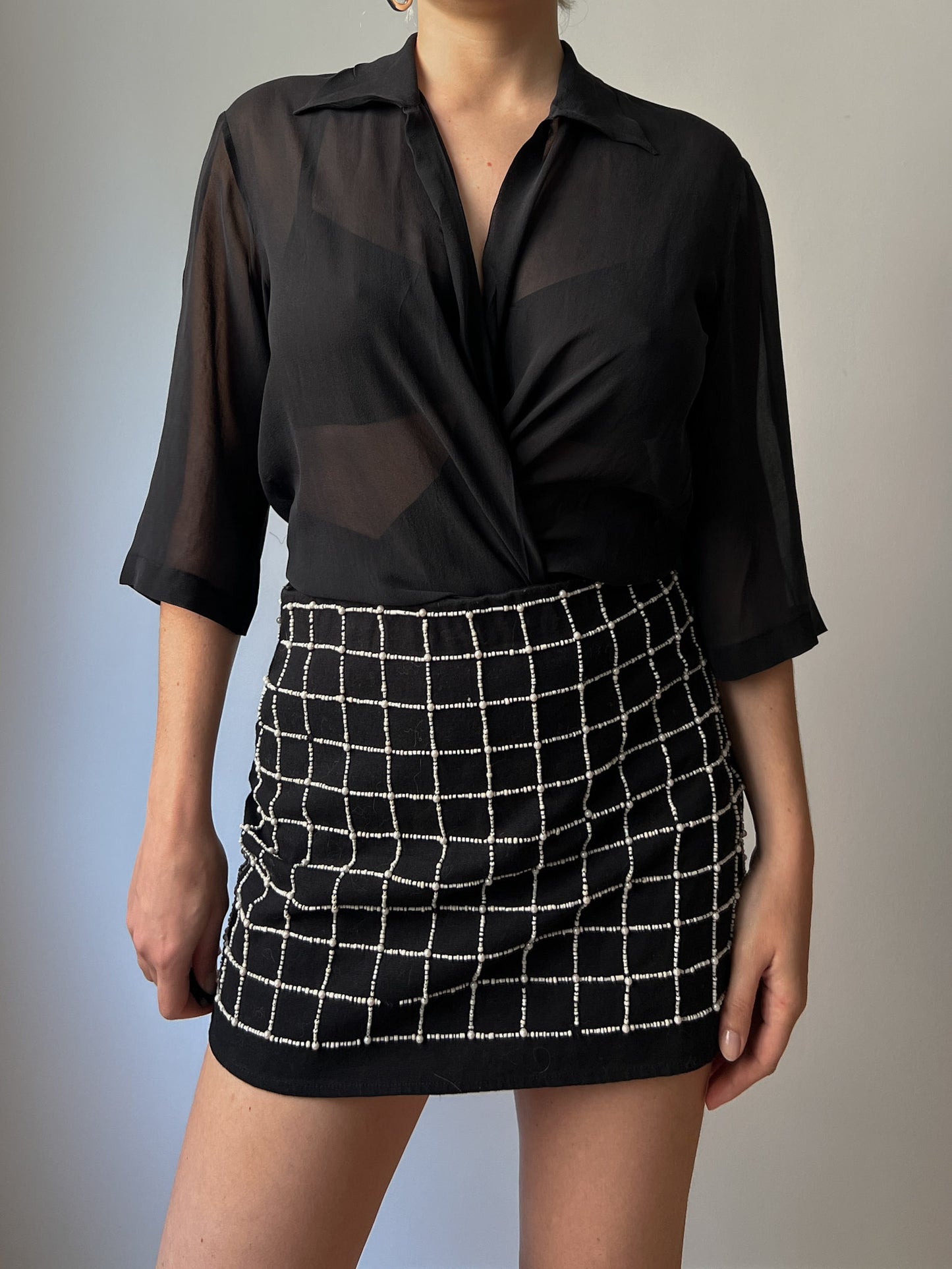 Pure silk black blouse