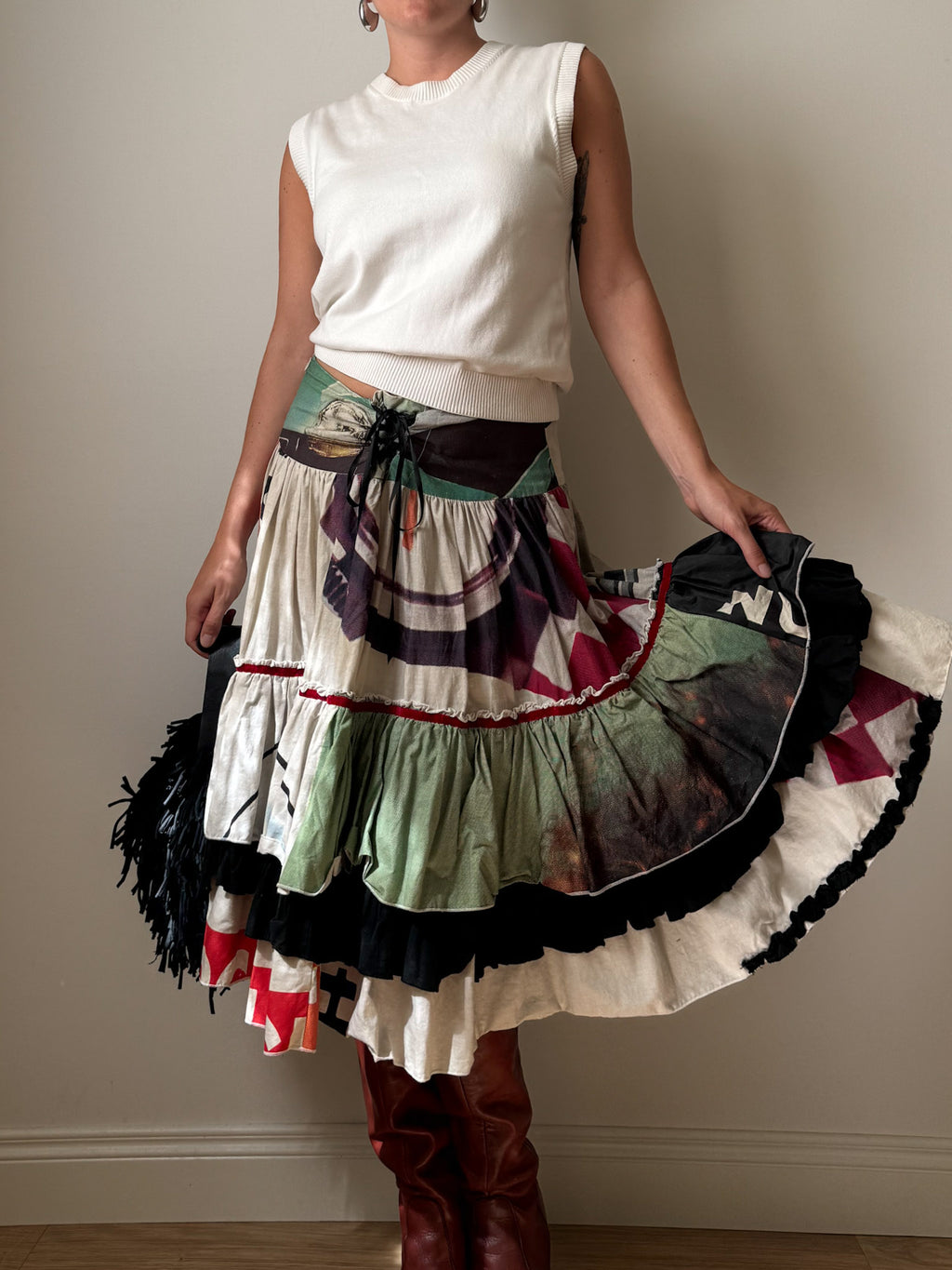 Cotton printed skirt