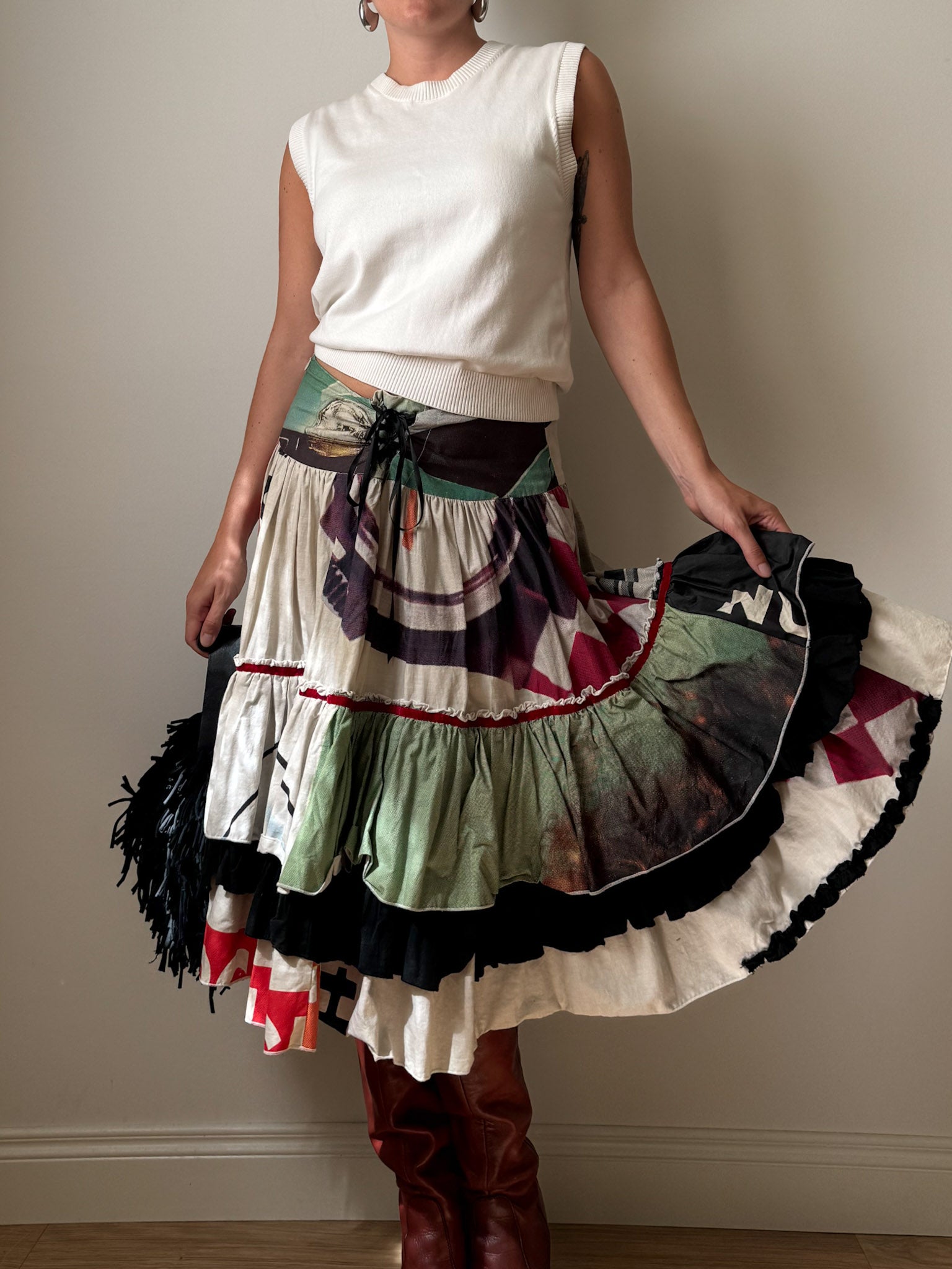 Cotton printed skirt