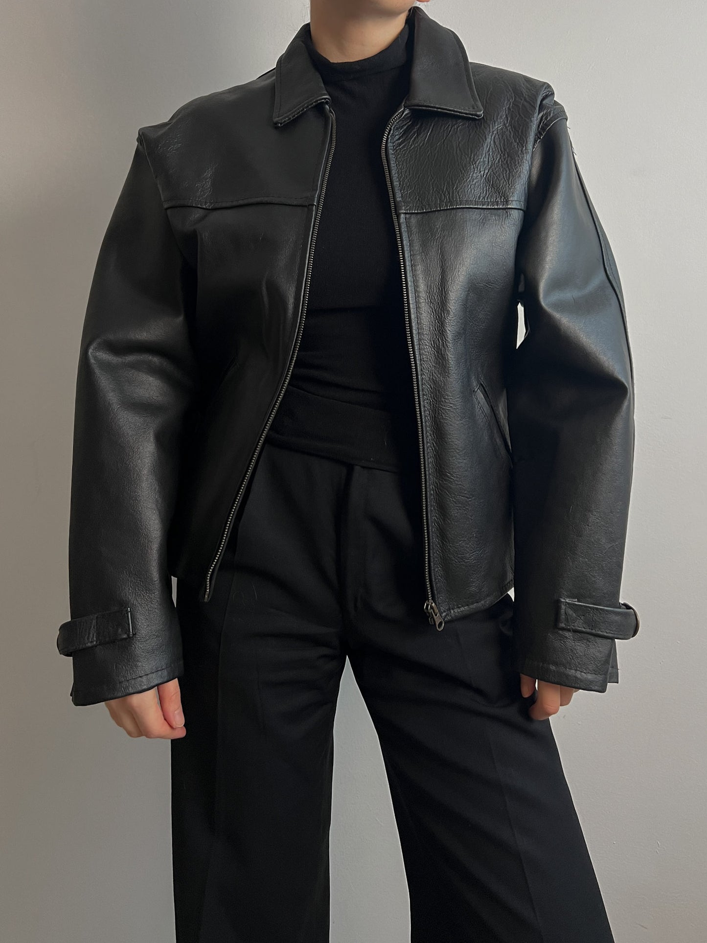 Real leather black jacket