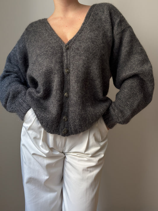 Pure wool grey cardigan